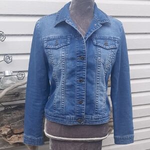 2016 DENIM by Parasuco Blue Denim Button-Front Jacket Sz L